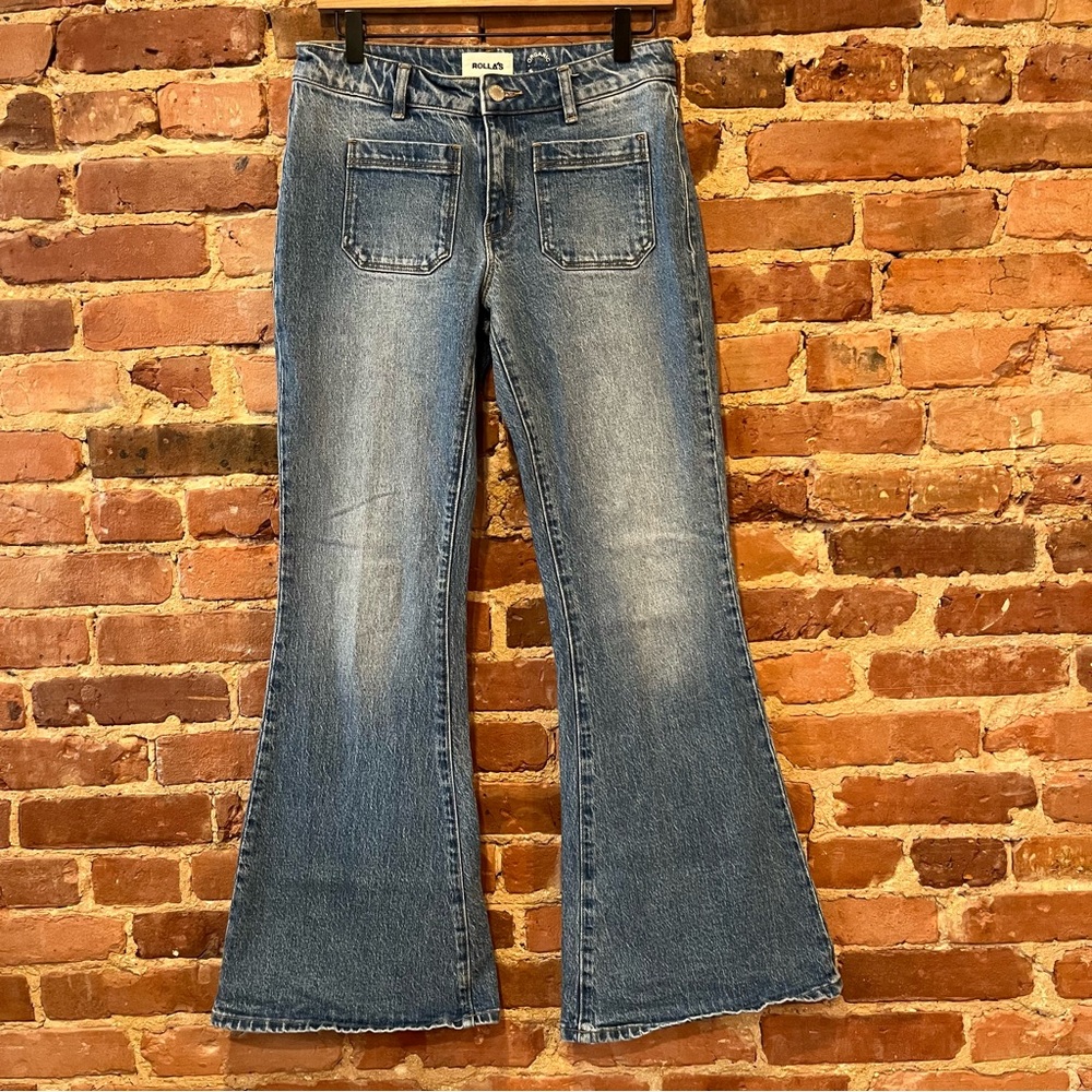 Rolla’s Eastcoast Flare Jeans Medium Wash Size 28 Organic Cotton